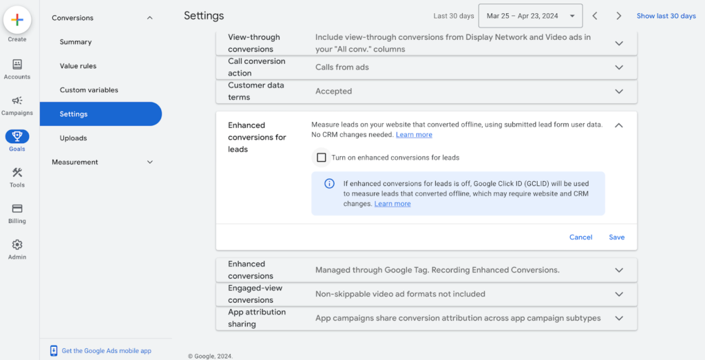 enhanced conversion tracking on google customer journey